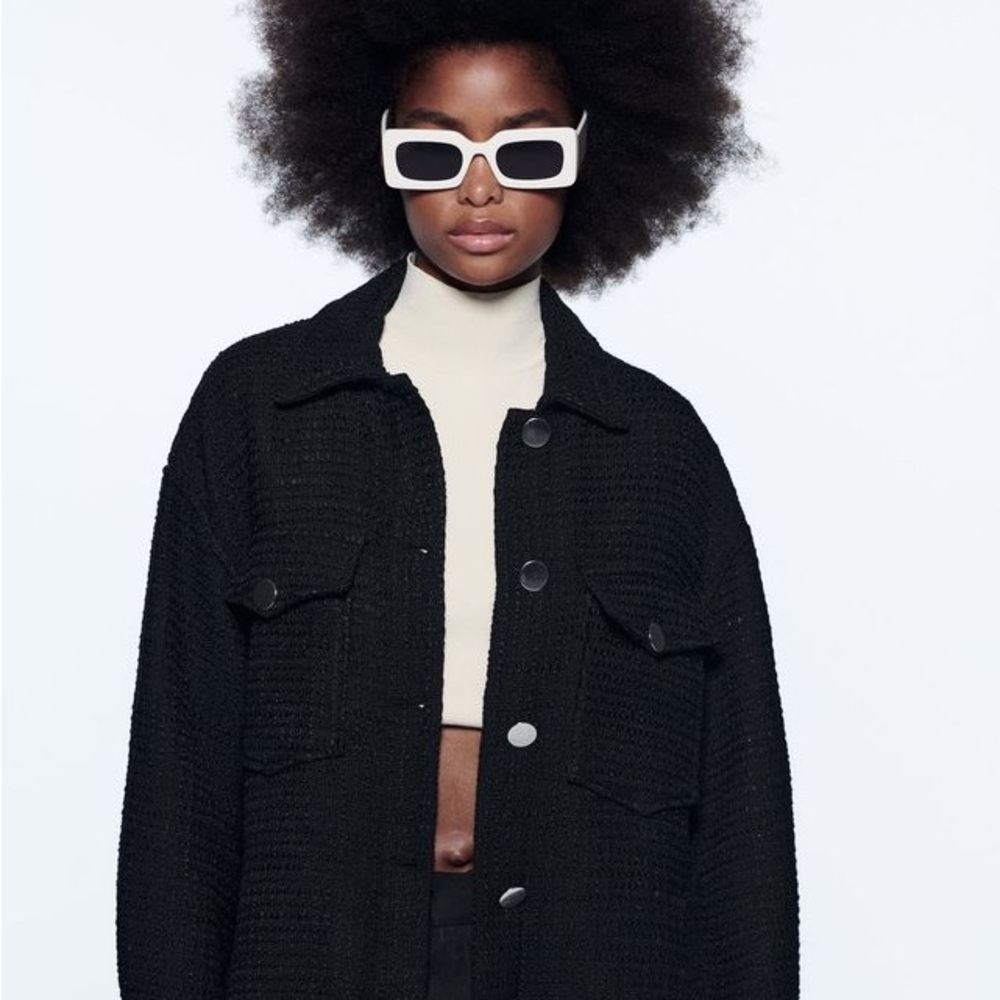 Zara TEXTURED WEAVE OVERSHIRT